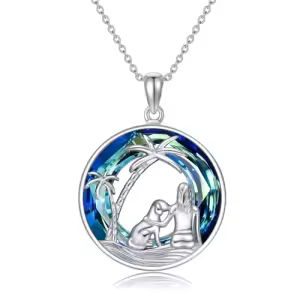 Dog Necklaces with Blue Crystal