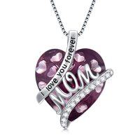 wholesale Mothers Day Gifts For Mom S925 Sterling Silver I Love You Forever Love Hear Mon Pendant Necklace With 12 Birthstone Jewelry Birthday Christmas Gifts For Women Grandma Mom Nana From Duaghter Son -color_name:06-Jun