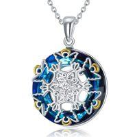 wholesale TOUPOP Guardian Angel Necklace For Women Sterling Silver Reindeer/heart/snowflake Pendant Necklace With Crystal Anniversary Birthday Jewelry Gifts For Mom Wife Girlfriend Sister -style_name:Snowflake