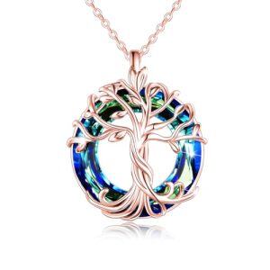 02-Rose Gold-Blue Crystal