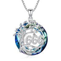 wholesale TOUPOP Angel Number Necklace 925 Sterling Silver Tree Of Life Necklace Numerology Jewelry Birthday Christmas Gifts For Women Her -style_name:666