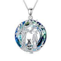 wholesale TOUPOP Cat Necklace For Women 925 Sterling Silver Tree Of Life Pendant Celtic Knot Cat Jewelry Christmas Gifts For Women Daughter Cats Lover -style_name:Tree of Life-1 Cat