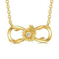 TOUPOP 14K Gold Moissanite Infinity Necklace For Women-style_name:Infinity-C
