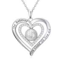 TOUPOP Sterling Silver Crystal Cross Football Soccer Softball Volleyball Necklace-style_name:2-Golf