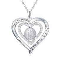 wholesale Sports Necklace For Women 925 Sterling Silver Cross Football/soccer/softball/volleyball Necklace Pendant Sports Jewelry Christmas Gifts For Women -style_name:2-Golf