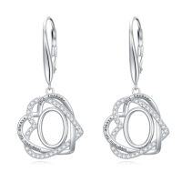 wholesale TOUPOP Gifts For Women Heart Initial Earrings 925 Sterling Silver Double Heart Dangle Earrings Birthday Jewelry Birthday Christmas Gifts For Her Wife Girlfriend -style_name:Initial O