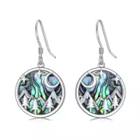 TOUPOP Sterling Silver Abalone Shell Tree Of Life Dangle Earrings-style_name:3-Mountain