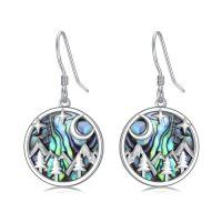 wholesale TOUPOP Tree Of Life Earrings 925 Sterling Silver Abalone Shell Tree Of Life Dangle Earrings Religion Jewelry Gifts For Women Christmas -style_name:3-Mountain