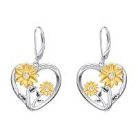 wholesale Sterling Silver Sunflwoer/snowflake Leverback Earrings Drop Dangle Jewelry For Women -style_name:Sunflwoer
