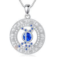 wholesale TOUPOP Zodiac Constellation Necklace For Women 925 Sterling Silver Birthstone Pendant Necklaces Zodiac Sign Jewelry Birthday Christmas Gifts For Women Her -style_name:9-Virgo(8.23-9.22)-Sapphire
