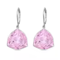 TOUPOP Sterling Silver Birthstone Geometric Drop Earrings For Women-color_name:10-Oct-Pink Tourmaline