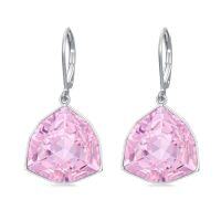 wholesale TOUPOP Leverback Earrings For Women Sterling Silver Simple Geometric Birthstone Dangle Drop Earrings Jewelry Christmas Valentine Mothers Day Birthday Gifts For Women Her Wife -color_name:10-Oct-Pink Tourmaline