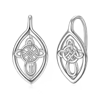 TOUPOP Sterling Silver Filigree Dangle Drop Earrings Jewelry Birthday Christmas Gifts For Women-style_name:03-Leverback-Celtic Cross
