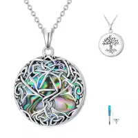 TOUPOP Sterling Silver Tree Of Life Urn Necklace For Ashes Memorial Jewelry-style_name:03-Urn