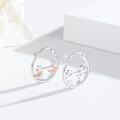 wholesale 925 Sterling Silver Rose Gold Ballet Dancer Ballerina Huggie Hoop Earrings for Sensitive Ears-0-3