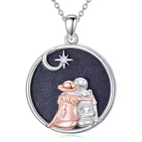 TOUPOP Sterling Silver & Stone Sisters Necklace, Forever My Friend Gift-style_name:1-Gifts for Sister from Brother Blue Sandstone