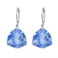 TOUPOP Sterling Silver Birthstone Geometric Drop Earrings For Women-color_name:12-Dec-Blue Topaz
