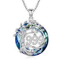 wholesale TOUPOP Angel Number Necklace 925 Sterling Silver Tree Of Life Necklace Numerology Jewelry Birthday Christmas Gifts For Women Her -style_name:999