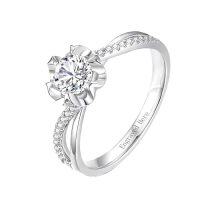 wholesale TOUPOP Personalized Engagement Ring For Women Moissanite Wedding Ring For Her Engraved Name Flower S925 Sterling Silver Anniversary Promise Rings For Wife Bride -style_name:C-Flower ring
