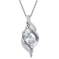 TOUPOP Sterling Silver Birthstone Infinity Necklace Always My Sister Forever My Friend-color_name:04-April-Synthetic Diamond