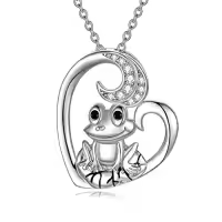 TOUPOP Sterling Silver Crystal Frog Necklace Pendant Jewelry Birthday Christmas Gifts-color_name:Frog Necklace