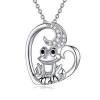 wholesale TOUPOP Christmas Gifts Frog Necklace Frog Jewelry S925 Sterling Silver Crystal Pendant Jewelry For Women Birthday Christmas Gifts -color_name:Frog Necklace