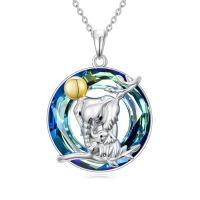 wholesale TOUPOP Animal Necklace Sterling Silver Crystal Sea Turtle/elephant/dolphin Necklace Jewelry Gift For Women -style_name:3-2 Elephant