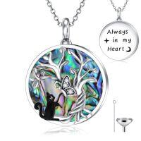 wholesale TOUPOP Urn Necklace For Ashes Sterling Silver Abalone Shell Cremation Jewelry For Ashes Jewelry Gifts For Nature Lovers Keepsake Memorial Jewelry For Women -style_name:15-Cat