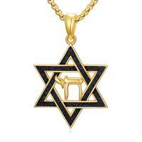 wholesale Gold Star Of David Necklace 925 Sterling Silver Cross/lion/eagle/dragon/phoenix/celtic Knot Pendant Jewish Jewelry Christmas Gifts For Men Women -style_name:Chai