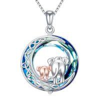 wholesale TOUPOP Annimal Necklace For Women 925 Sterling Silver Crystal Pendant Jewelry Christmas Anniversary Birthday Gifts For Her -style_name:1-Elephant