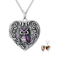 wholesale TOUPOP Heart Locket Necklace 925 Sterling Silver Love Locket That Holds Pictures Gifts For Women Her -style_name:Owl