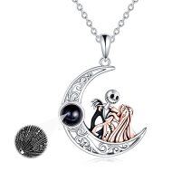 wholesale TOUPOP Nightmare Necklace 925 Sterling Silver Jack And Sally Jewelry Jack And Zero Necklace -color_name:I Love You 100 languages-Nightmare