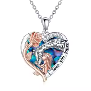 Heart-Abalone Shelll-Rose Flower