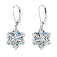 wholesale Flower Earrings For Women 925 Sterling Silver Lotus/cherry Blossoms/sunflower/snowflake/daisy/rose Earrings Floral Jewelry Christmas Gifts For Women -style_name:3-Lotus-A