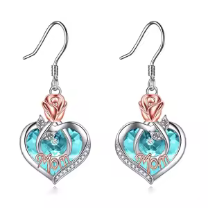 03 Mar-Mom Earrings with Heart Crystal