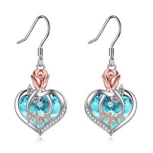 03 Mar-Mom Earrings with Heart Crystal
