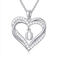wholesale TOUPOP Heart Initial Necklace 925 Sterling Silver Initial A-z Letter Pendant Necklace Double Heart Jewelry Anniversary Birthday Christmas Gifts For Women Her Wife Girlfriend -style_name:Heart Initial O