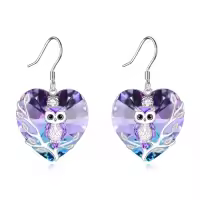 TOUPOP Sterling Silver Crystal Owl Earrings Birthday Christmas Jewelry For Women-style_name:1 Owl