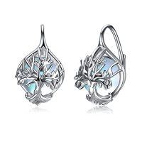 wholesale TOUPOP Tree Of Life Birthstone Earrings Sterling Silver Birthstone Leverback Earrings Tree Of Life Jewelry Gifts For Women Teens Birthday -style_name:F-June.
