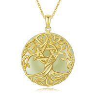 wholesale Jade Tree Of Life Necklace 14k Gold Plated Sterling Silver Celtic Family Tree Jewelry Birthday Christmas Gifts For Women Mom Wife -style_name:Star of David