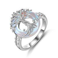 wholesale TOUPOP Tree Of Life Ring 925 Sterling Silver Family Tree Rings Crystal Jewelry Birthday Christmas Gifts For Women -ring_size:6,color_name:Moonstone