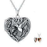 wholesale TOUPOP Heart Locket Necklace 925 Sterling Silver Love Locket That Holds Pictures Gifts For Women Her -style_name:Hummingbird