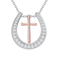 wholesale Horseshoe Necklace 925 Sterling Silver Western Cowgirl Necklace Cowboy Pendant Country Jewelry Christmas For Women -style_name:Cross