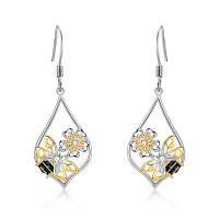 wholesale TOUPOP Sterling Silver Dangle Drop Earrings For Women Mom Flower Leverback Earrings Jewelry Christmas Anniversary Birthday Gifts -style_name:14-Dangle-Bee