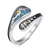 wholesale TOUPOP Spoon Rings For Women 925 Sterling Silver Adjustable Thumb Spoon Rings Promise Engagement Statement Boho Vintage Finger Open Antique Rings Jewelry -style_name:15-Mountain
