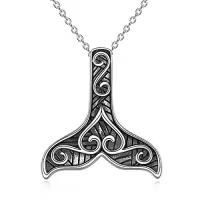 TOUPOP Sterling Silver & Stone Necklace Pendant Gift for Women-style_name:Mermaid Tail