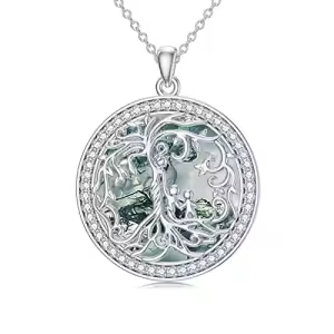 H-Mother and 2 Child-Moss Agate