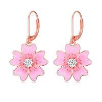 wholesale Flower Earrings For Women 925 Sterling Silver Lotus/cherry Blossoms/sunflower/snowflake/daisy/rose Earrings Floral Jewelry Christmas Gifts For Women -style_name:2-Cherry Blossoms
