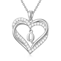 TOUPOP Sterling Silver Heart Q Initial Letter Pendant Necklace for Women Jewelry Christmas Valentine Mothers Day Birthday Gifts for Women Her Wife Girlfriend Mom-style_name:Heart Initial Q