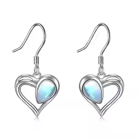 TOUPOP Sterling Silver Moonstone Dangle Drop Earrings-style_name:5-Heart